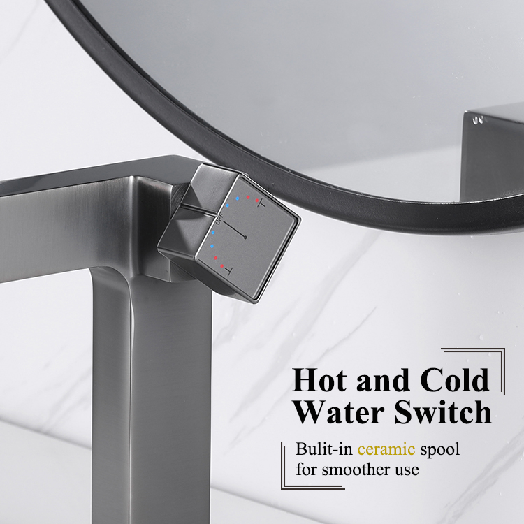 TikTok Deck Mounted Water Mixer Tap Copper Single Handle Bathroom Basin Faucet