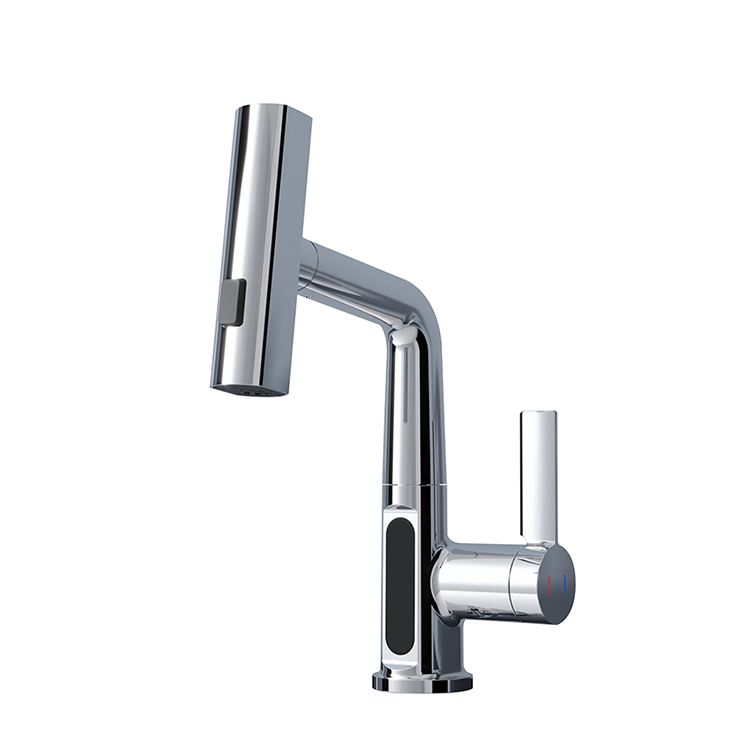 Pull Out Sprayer Bathroom Basin Faucet Good Quality Single Handle Deck Mounted Water Taps