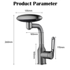 Luxury Single Handle Basin Mixer 360 Degree Gun Grey SUS Single Handle Bathroom Basin Faucet