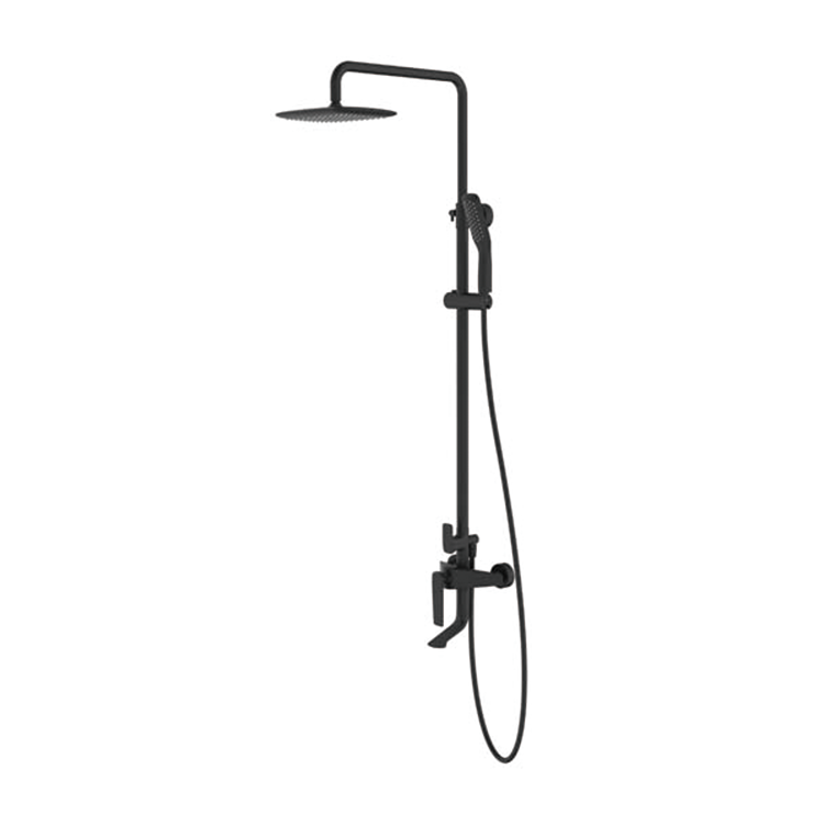 Fashion Design Matte Black Brass Mixers Bathroom Rainfall Shower Set