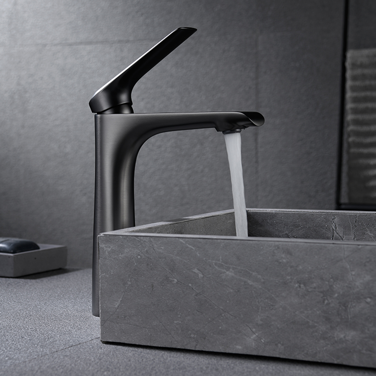 Fashion Gun Grey Water Taps Bathroom Brass Wash Basin Faucet