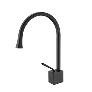 Modern Design Brass Black Swan Neck Single Handle Deck Mounted Bathroom Basin Faucet