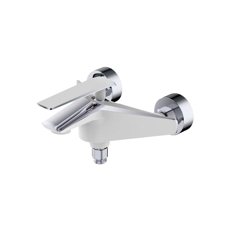 New Design White Bathroom Bathtub Mixer Brass Made Chrome Shower Faucet