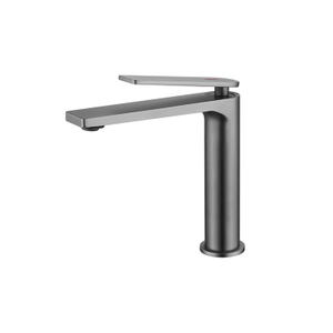 Gun Grey Commercial Bathroom Brass Basin Mixer Single Handle Deck Mounted Washbasin Faucet