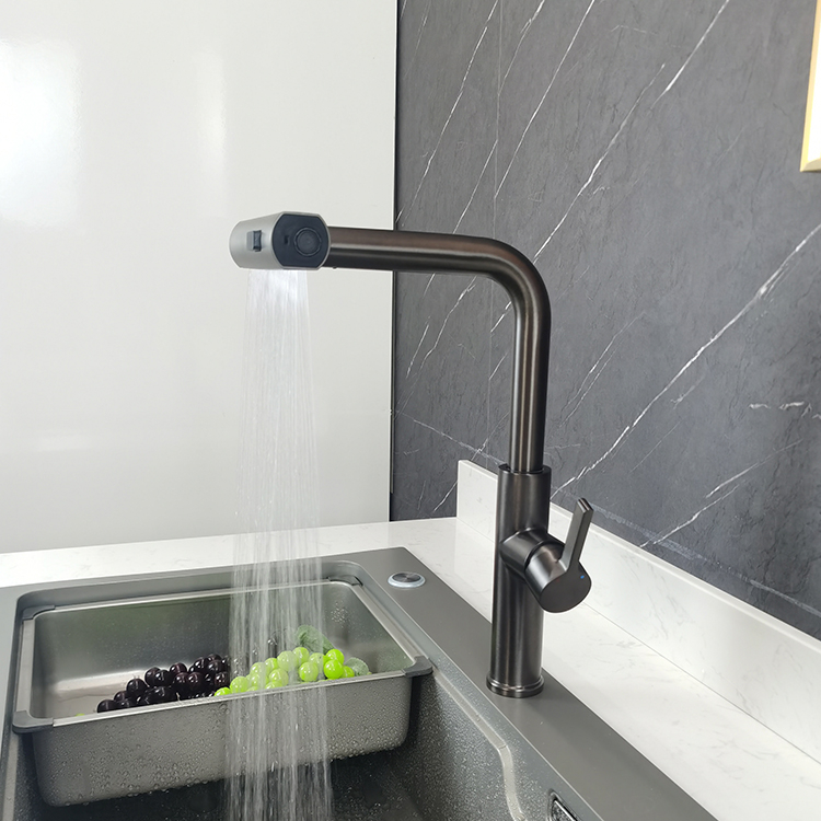 Modern Waterfall kitchen Faucet Stainless Steel Water Tap Pull Out Kichen Taps Brass Pull Down Kitchen Faucets