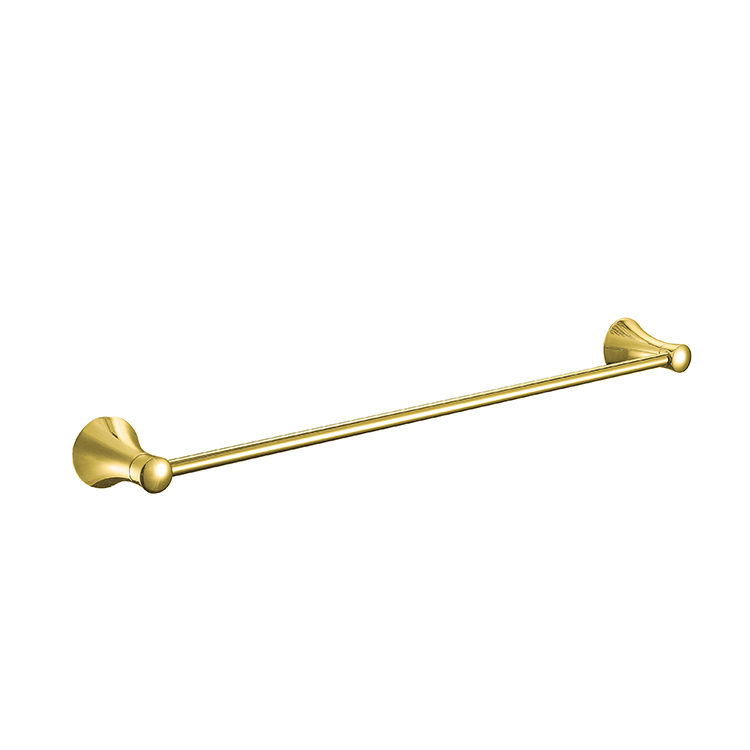 Round Gold Single Towel Holder Brass Towel Bar Wall Mounted Bathroom Accessories 