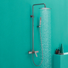 New Design Brass Wall Mounted Gun Grey Exposed Bathroom Shower Set