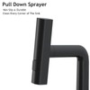 Black Modern Pull Down Kitchen Faucet Single Hole Deck Mounted Hot and Cold Water Tap 