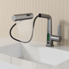 Modern Pull Down Bathroom Basin Faucet Single Handle Deck Mounted Hot and Cold Water Taps