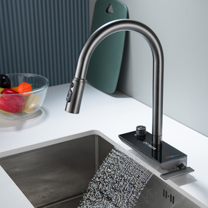 High Quality Multifunction Kitchen Sink Mixer Hot and Cold Water Pull Out Kitchen Faucet With Base Waterfall