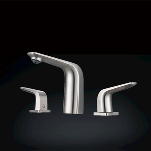 Contemporary Design Double Handles 3 holes Bathroom Deck Mount Basin Faucet