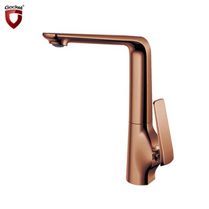 Hot sale Rose Gold Brass Deck Mounded Kitchen Faucet Hot And Cold Water Tap