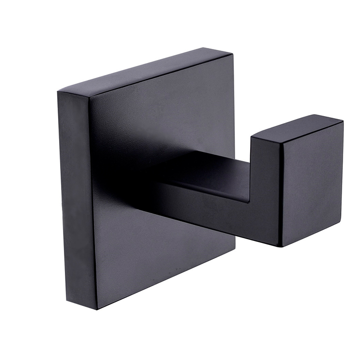 Wholesale Bathroom Accessories Stainless Steel Matte Black Wall Mounted Robe Hook