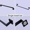 Bathroom Accessories Wall Mounted Stainless Steel Matte Black Single Towel Bar Towel Rail