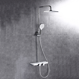 Hotel Modern Chrome Wall Mounted Shower System Bathroom Exposed Shower Faucet Set