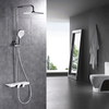 Kaiping Supplier Chrome Exposed Hot And Cold Water Wall Mounted Bathroom Rainfall Shower Faucet Set