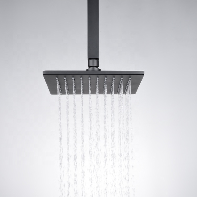 Modern Matt Black Wall Mounted Brass Shower Mixer Concealed Shower Faucet Set