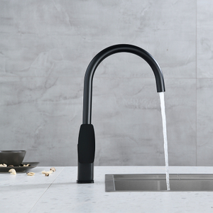 High Quality Brass Hot And Cold Water Single Handle One Hole Matt Black Sink Mixer Tap Kitchen Faucet