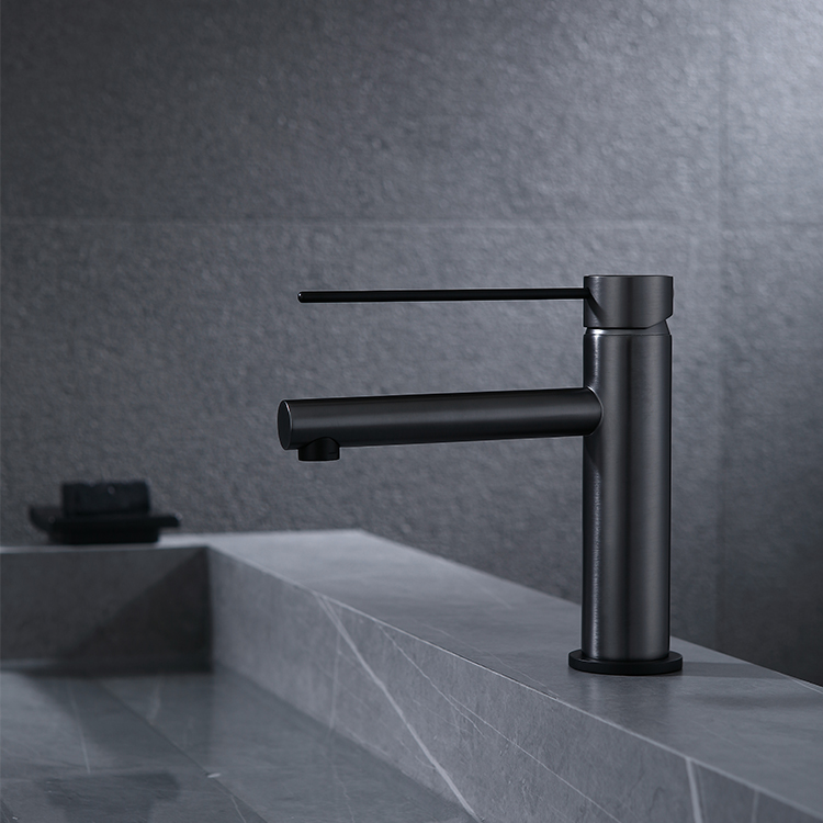 Kaiping Gockel Gun Grey Copper Brass Bathroom Single Handle Hot And Cold Water Wash Basin Faucet
