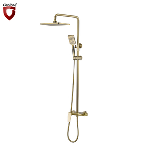 Gockel Wholesale Bathroom Brushed Gold Bathtub Rain Shower Mixer Tap Faucet Set