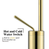 Solid Brass Style Zirconium Gold Water Drop Basin Faucet Hot and Cold Water Mixer Tap for Bathroom 
