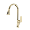Brushed Gold Kitchen Faucet Single Handle Deck Mounted Pull Down Kitchen Mixers for Sink
