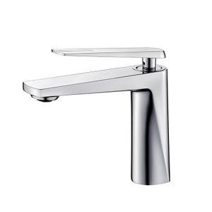 China Factory Chrome One Hole Bathroom Basin Faucet Hot and Cold Water Deck Mounted Copper Wash Mixer Tap