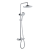 Factory Direct Sale Copper Wall Mounted Chrome Rainfall Thermostatic Exposed Shower Mixer Set for Bathroom