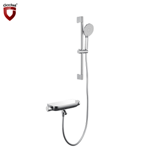 Modern Design Brass Chrome Wall Mounted Bathroom Thermostatic Hand Shower Faucet Set