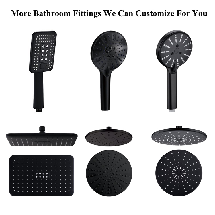 4 Functions ABS Black Handheld Shower Head Bathroom Hand Shower Head