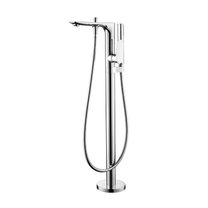 Modern Chrome Brass Bathtub Mixer Floor Stand Faucet Single Handle Mixer Tap Bath Shower Faucets