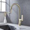Brushed Gold Kitchen Faucet Single Handle Deck Mounted Pull Down Kitchen Mixers for Sink