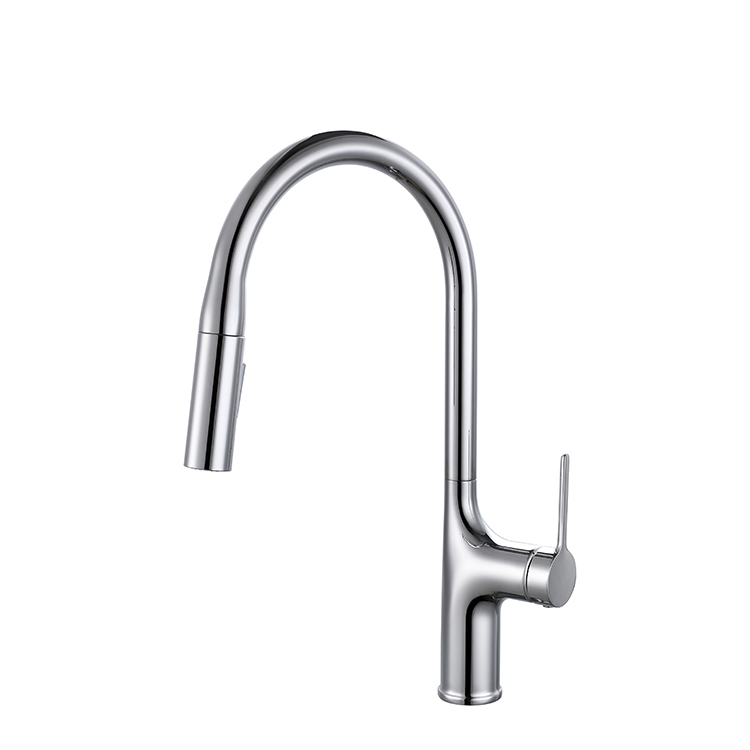 Single Lever Single Handle Chrome Plating Pull Down Sink Kitchen Faucet