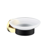Kaiping Morden Black and Gold Glass Bathroom Soap Dish with Copper Holder