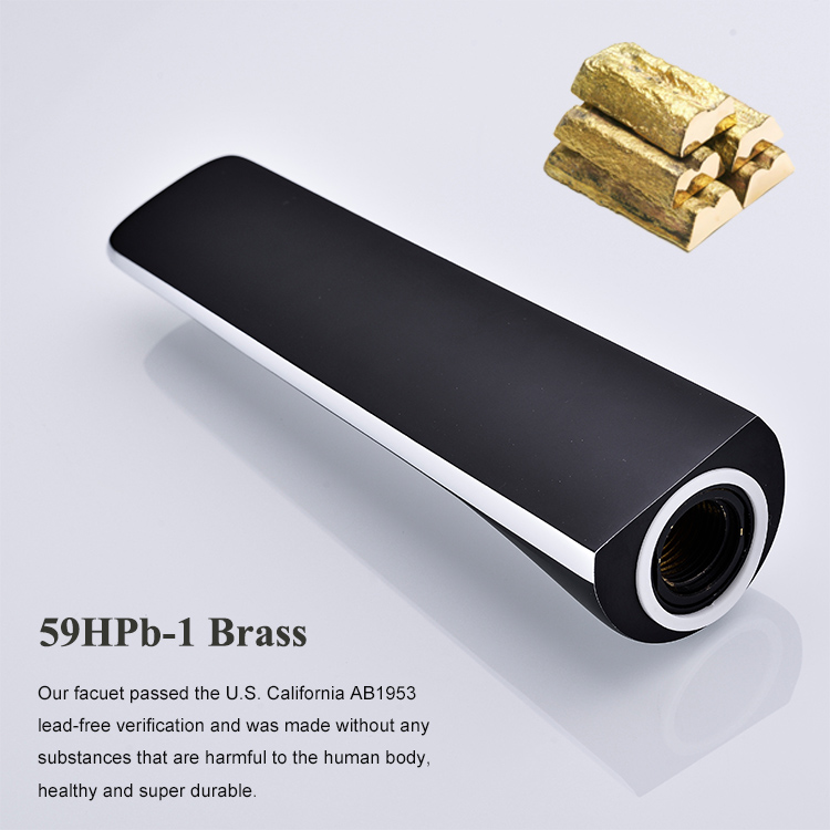 Guangdong Factory Copper Black and Chrome Wall Mounted Bathroom Faucet Spout Filler Brass Bath Spout