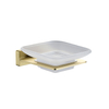 Wholesale Hotel Bathroom Hardware Wall Mounted Brass Gold Glass Soap Dish Holder