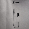 Matt Black Rain Concealed Shower Set Copper In Wall Mounted Hot And Cold Water Bathroom Shower Mixer