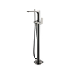 Gun Grey Freestanding Bathtub Mixer Brass Floor Free Standing Shower Taps Bath Tub Faucet