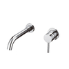 Popular In Wall Installation Widespread 2 Hole Basin Faucet Chrome Sink Water Taps Bathroom Sink Mixer