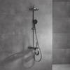 Luxury Rainfall Exposed Bathroom Shower Set Brass Gun Grey Hot Cold Water with Sprayer Shower Set