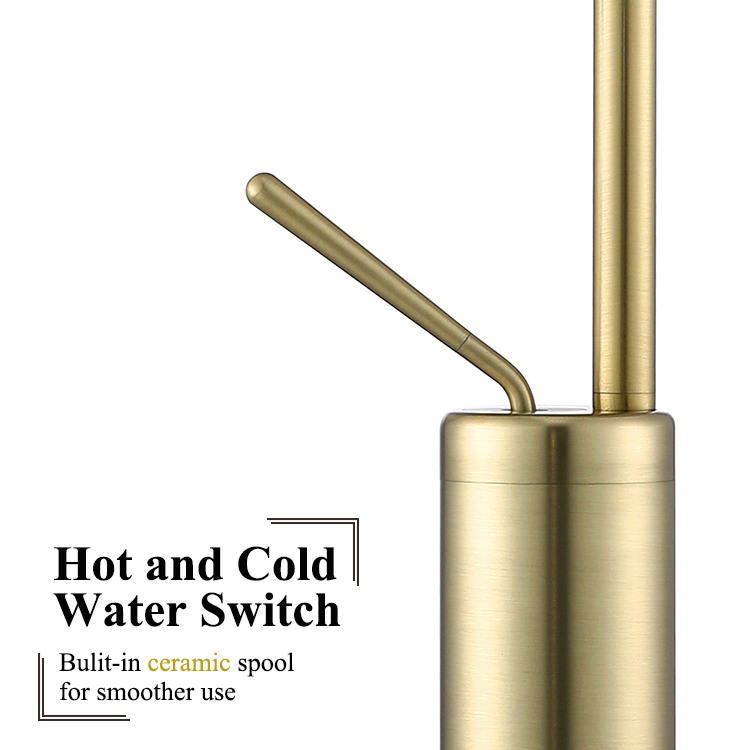 Gold Bathroom Basin Mixer Taps Single Handle One Hole Copper Sink Faucet 