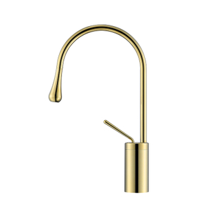 Solid Brass Style Zirconium Gold Water Drop Basin Faucet Hot and Cold Water Mixer Tap for Bathroom 