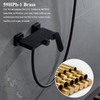 Exposed Black Bathroom Shower Mixer Faucet Waterfall Wall Mounted Bath Shower Faucet
