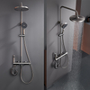 Rainfall Copper Exposed Bathroom Shower Set Gun Grey Wall Mounted Shower Column Set