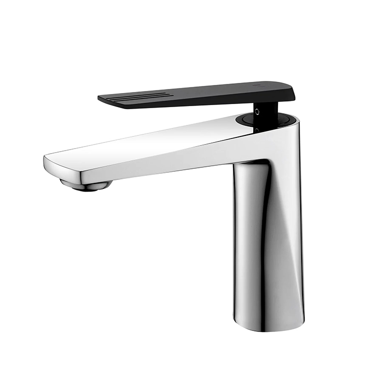 Modern Single Lever Single Handle Basin Mixer Tap Hot and Cold Water Bathroom Sink Faucet 