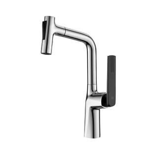 New Design Copper Single Lever Deck Mounted Hot and Cold Water Pull Down Kitchen Faucet