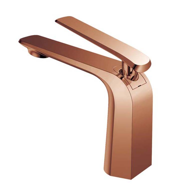 Rose Gold Single Hole Hot And Cold Water Vanity Basin Mixer Bathroom Faucet Taps