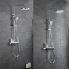 GOCKEL Chrome Plating Wall Mounted 3 Way Exposed Rainfall Thermostatic Shower Faucet Set