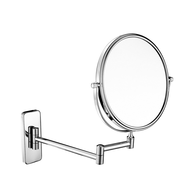Extendable Wall Mounted Chrome Frame Folding Round Hotel Bathroom Vanity Makeup Mirror