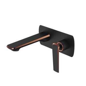 Kaiping Gockel Wall Mounted Black And Rose Gold Concealed Mixer Tap Brass Hot And Cold Water Bathroom Basin Faucet 